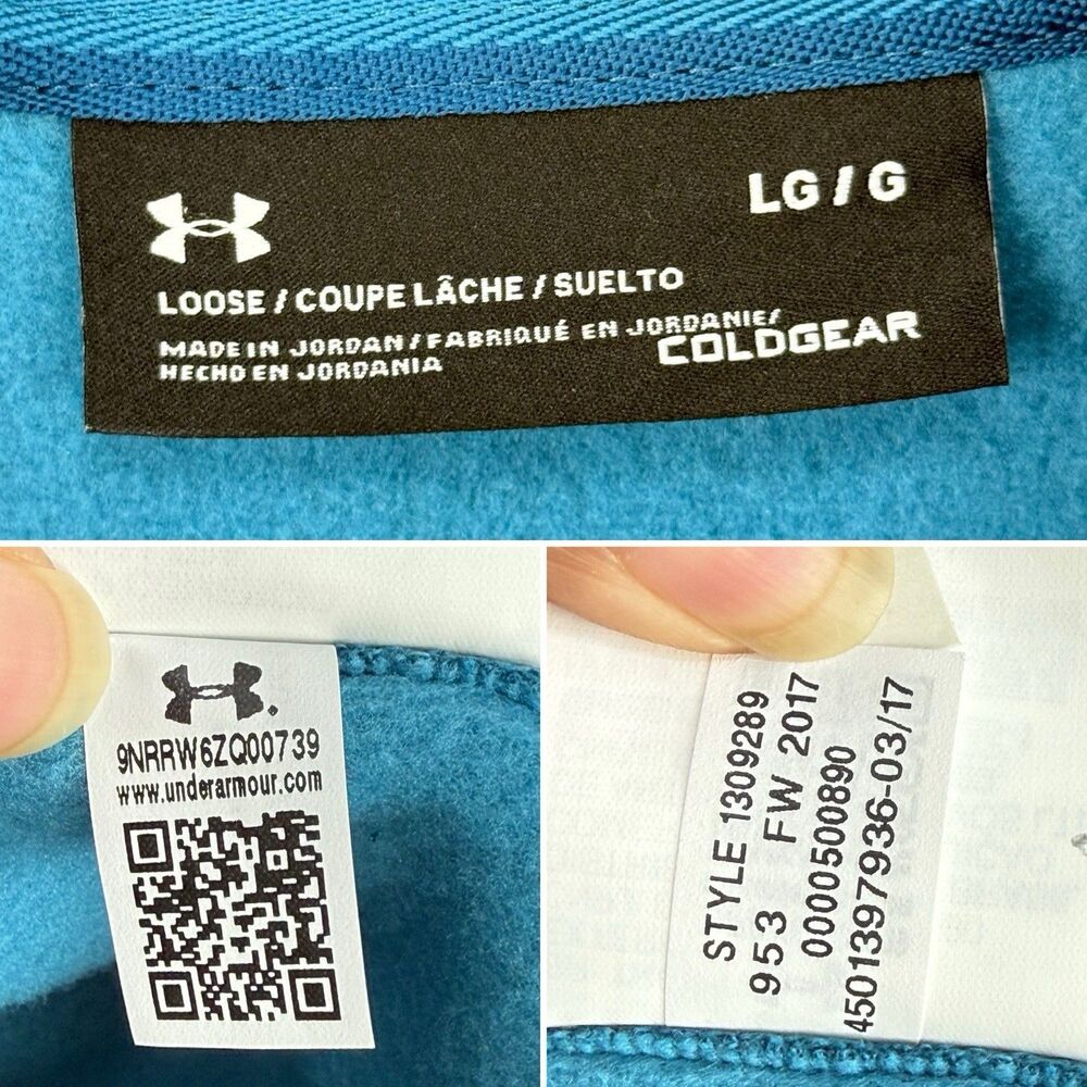 Under Armour Coldgear Quarter Zip Jumper Sweater College Steet Wear Men's Size L - Picture 6 of 14